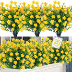 bouquets fleurs artificielles jaune violet vert feuilles modernes extérieur mariage piques tiges flexibles