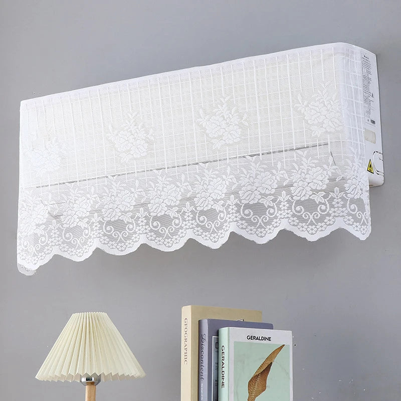 rideau climatisation blanc dentelle motifs floraux translucide classique anti poussière decoration maison