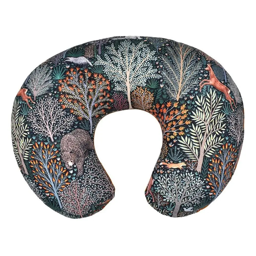 coussin allaitement forme polyester coton motif floral moderne orange opacité fixations voyage bébés