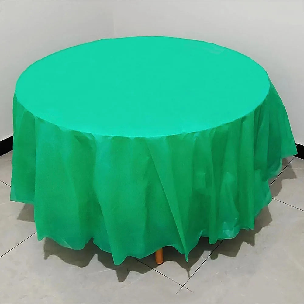 nappe table ronde uni bleue verte rose moderne opaques 213cm discothèque événement anniversaire