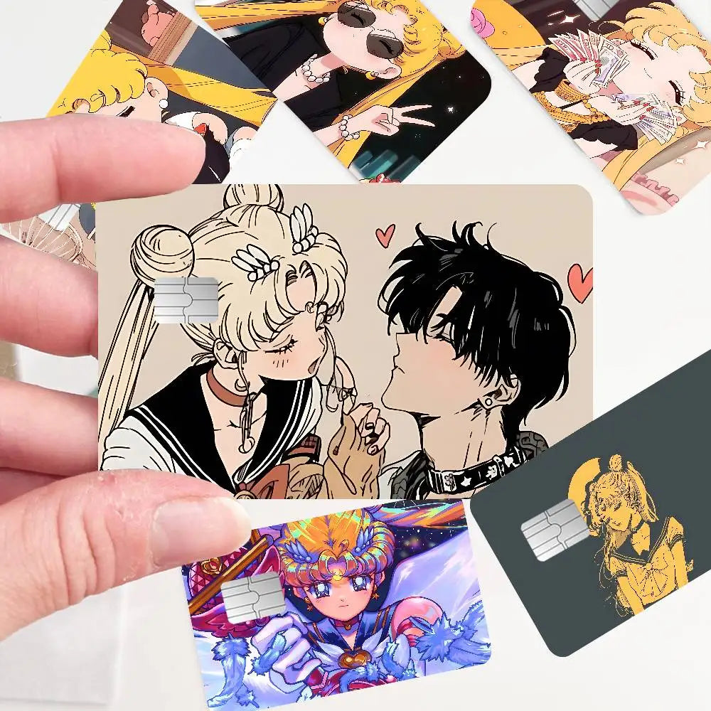 étiquettes carte bancaire stickers dessins animés personnages mignons adhésifs réutilisables waterproof classiques cartes credit
