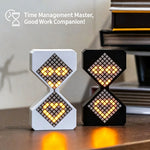 horloge led pixelée moderne minimaliste blanc noir ajustement luminosité affichage temps switch charge cabled
