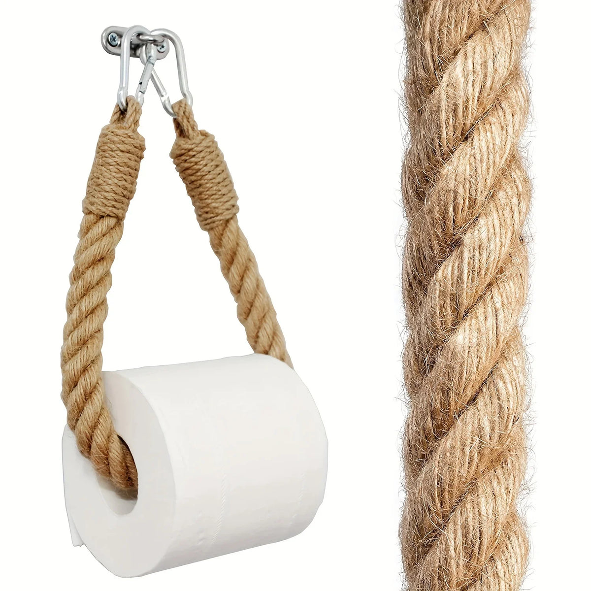 porte papier toilette rustique porte serviette jute corde chanvre zinc salle bain vintage métal