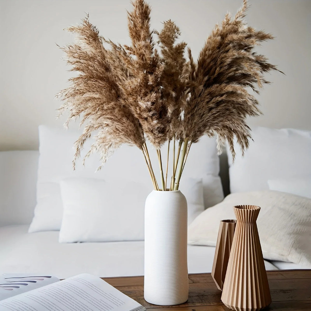 décoration boho plante séchée pampa blanche naturelle intérieur anniversaire mariage
