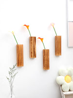 vases muraux bois grain moderne décoration murale art wall hanging