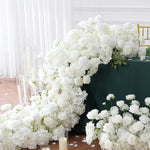 arche fleurs roses blanches decoration mariage exterieur classique 2mètres soie artificielle