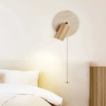 lampe murale moderne abatjour bois pierre texturée éclairage chambre coucher salon entree