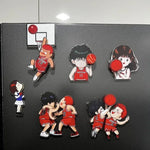 aimants réfrigérateur slam dunk personnages basket animés rouge blanc noir cartoon