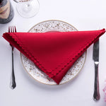 serviette table polyester unie bordure dentelle classique mariage décoration restaurant