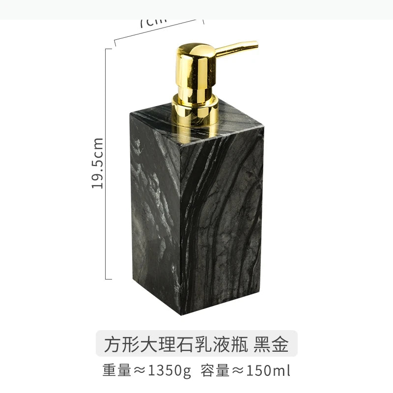 distributeur savon liquide marbre moderne noir blanc gris élégant salle bain