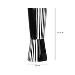 vase céramique noir blanc moderne rayures checkerboard décoration table arrangement fleurs