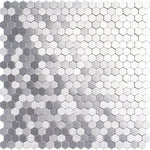 mosaïque murale 3d hexagonale métallique brossée moderne minimaliste vert marron gris beige autoadhésive