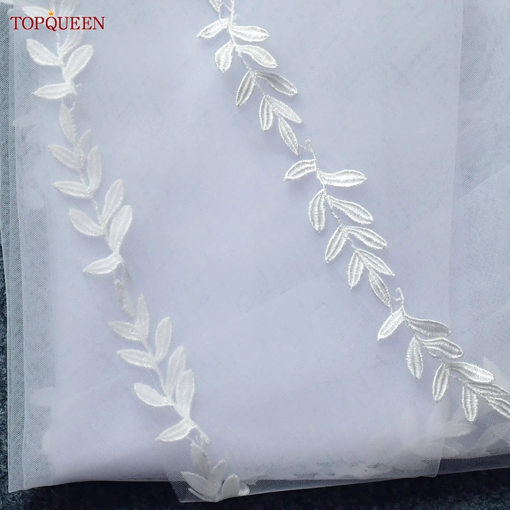 voile mariée blanc broderie feuilles clips classique mariage soirée party bridemaids bridesmaids