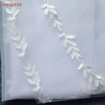 voile mariée blanc broderie feuilles clips classique mariage soirée party bridemaids bridesmaids
