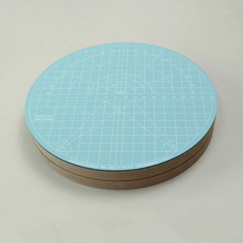 plateau rotatif bleu clair outil poterie ligne mesure support sculpture argile céramique double face