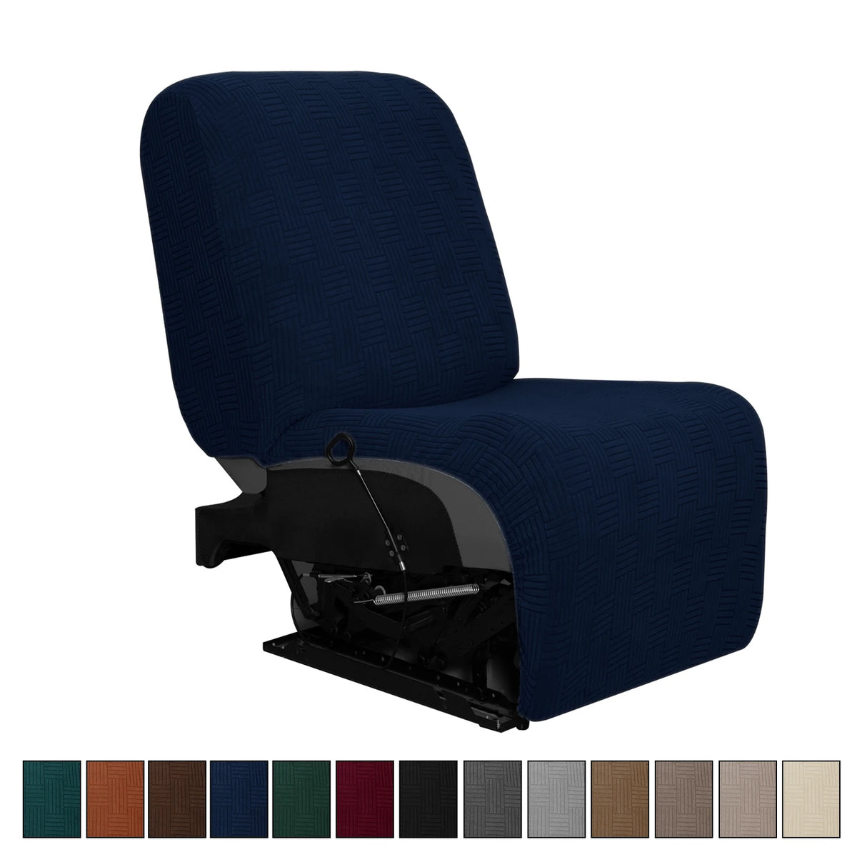 couvre siège marron rayures horizontales moderne fauteuil inclinable lavable machine automne hiver beige taupe