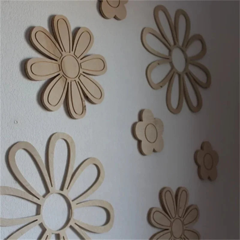 décorations murales fleurs bois décor enfant floral bohème motifs floraux textures naturelles