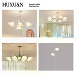 suspension lumineuse moderne blanc fleurs opaques ø102mm ø190mm ø42mm ø166mm abatjour