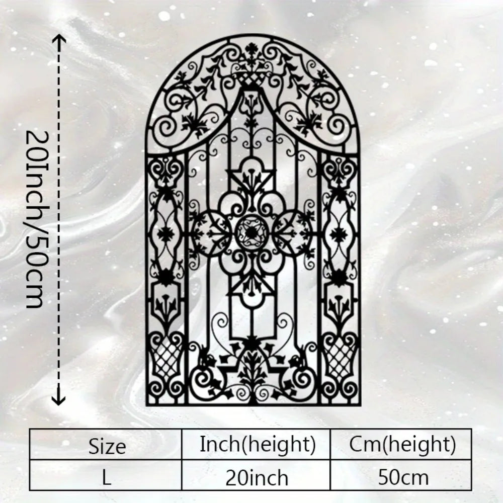 décoration murale métal ornements floraux art nouveau grille fenêtre noire 50cm salon couloir historique