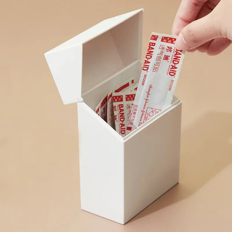 boîtes rangement blanc clips bandages pilules minimaliste rabattable réutilisable organisateur objetos