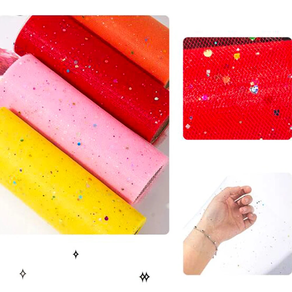 rubans tulle pailletés multicolores rose rouge vert bleu violet noir opaques festifs