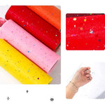 rubans tulle pailletés multicolores rose rouge vert bleu violet noir opaques festifs