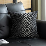 housse coussin double face imprimé léopard noir marron blanc moderne décoration maison voiture 50x50cm