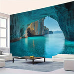 papier peint mural bleu arches rocheuses paysage marin moderne décoration mur opaque grande taille