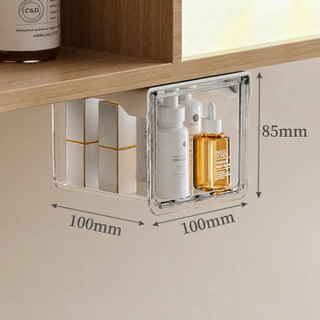 organisateur sous miroir transparent adhésif moderne brosse maquillage coton tige coton tampon produits soins