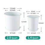 pots fleurs modernes blancs double couche transparents grille dimensions 12cm 16cm
