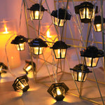 guirlande lumineuse led noir doré hexagonale vintage translucent 10 20 led batterie ramadan mariage