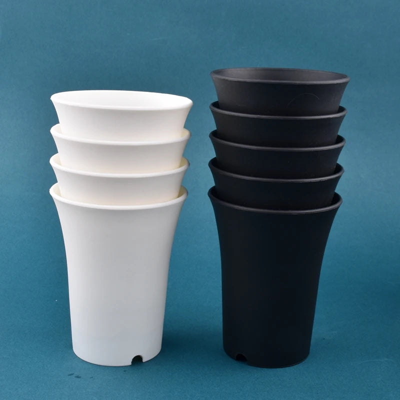 pot fleurs plastique moderne blanc noir plante intérieure décoration jardin
