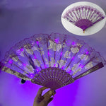 éventails lumineux dentelle roses brodées clips transparents classiques filles femmes