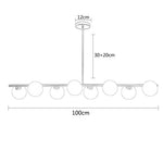 Suspension lumineuse moderne or blanc sphères blanches structure dorée salon chambre