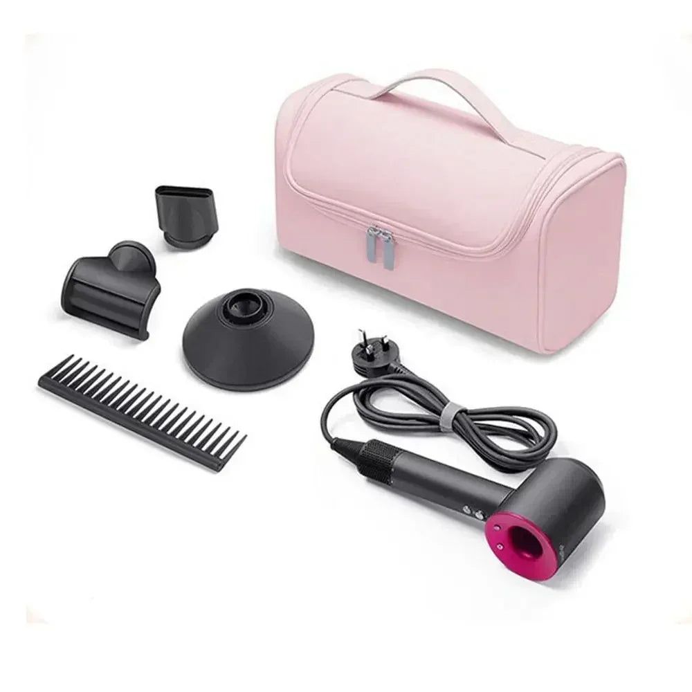 Sac rangement polyestère rose clair moderne accessoires coiffure réutilisable uni mat