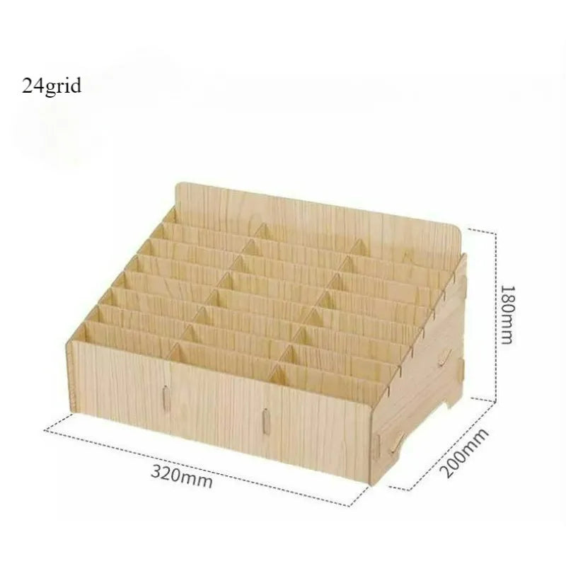 boîte rangement bois naturelle moderne grilles divisées bijoux accessoires rose marron minimaliste