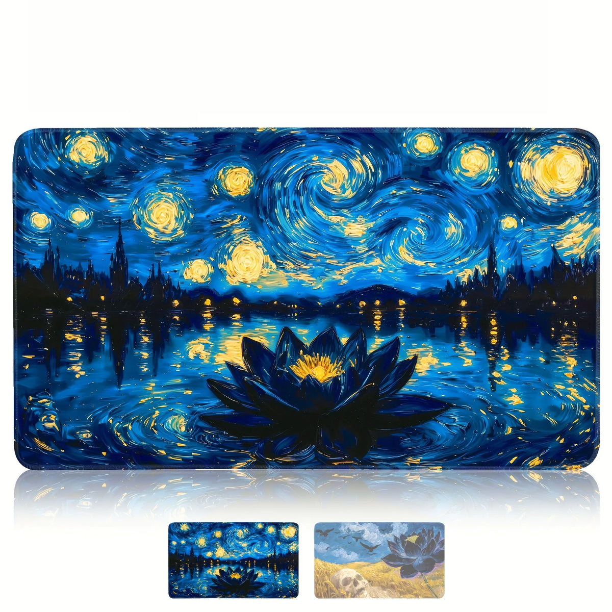 tapis souris nuit étoilée van gogh bleu noir durable anti dérapant washable