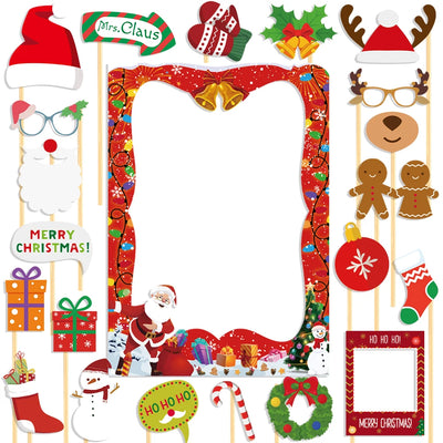Cadre photo Noël en papier avec motif Père Noël et renne - Décoration festive Ombre Interieur
