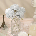 bouquet fleurs artificielles pivoine soie blanc violet romantique décoration mariage anniversaire diyintérieur