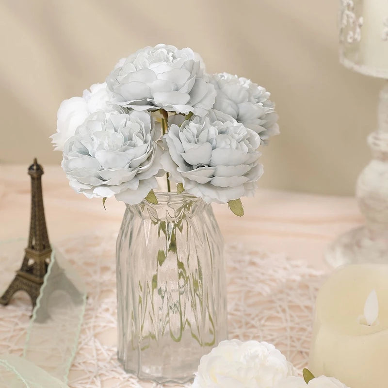 bouquet fleurs artificielles pivoine soie blanc violet romantique décoration mariage anniversaire diyintérieur