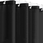 rideau douche noir moderne 180x180cm 12 crochets opaques tissu plissé respectueux environnement minimaliste