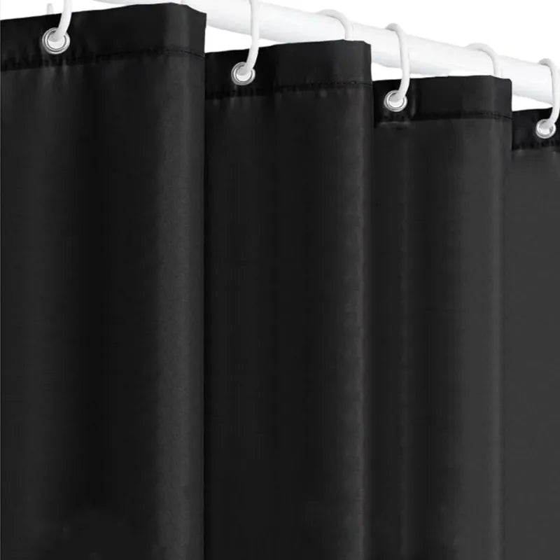 rideau douche noir moderne 180x180cm 12 crochets opaques tissu plissé respectueux environnement minimaliste