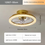 ventilateur or blanc moderne télécommande led transparent 50cm certification ul vde rohs