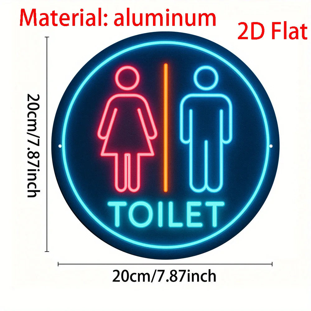 panneau lumineux métal toiletpanels silhouettes personnes couleurs bleu rouge orange rétro vintage