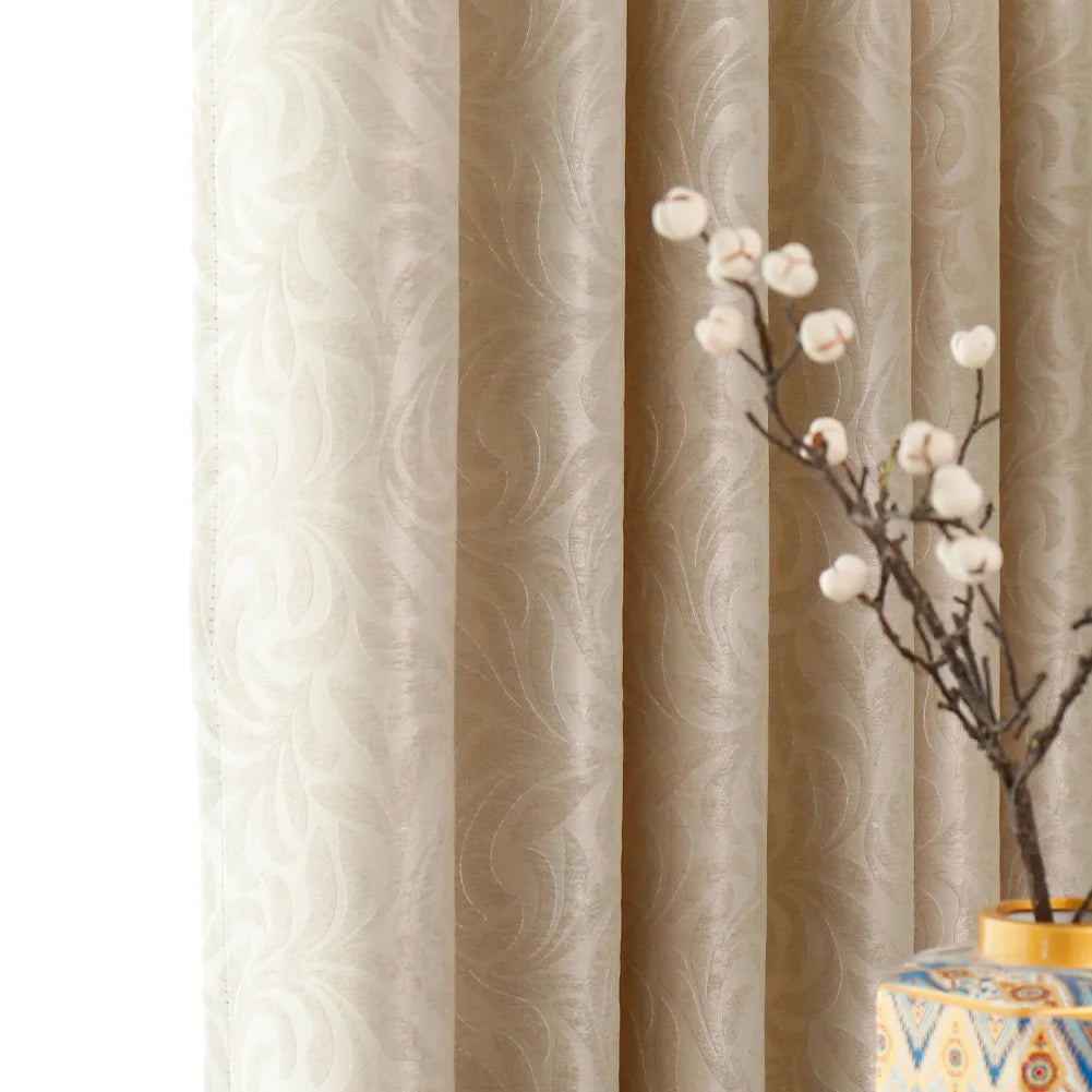 rideau moderne imprimé floral rayures beige marron gris clair opulent salon chambre coucher