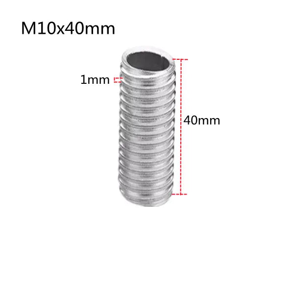 vis filetées argentées filetage régulier industriel 10 pièces M10 10mm 15mm 20mm 25mm 30mm