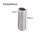 vis filetées argentées filetage régulier industriel 10 pièces M10 10mm 15mm 20mm 25mm 30mm
