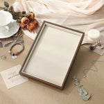 boîtes bijoux bois marron velours beige moderne grande capacité rangement exposant minimaliste