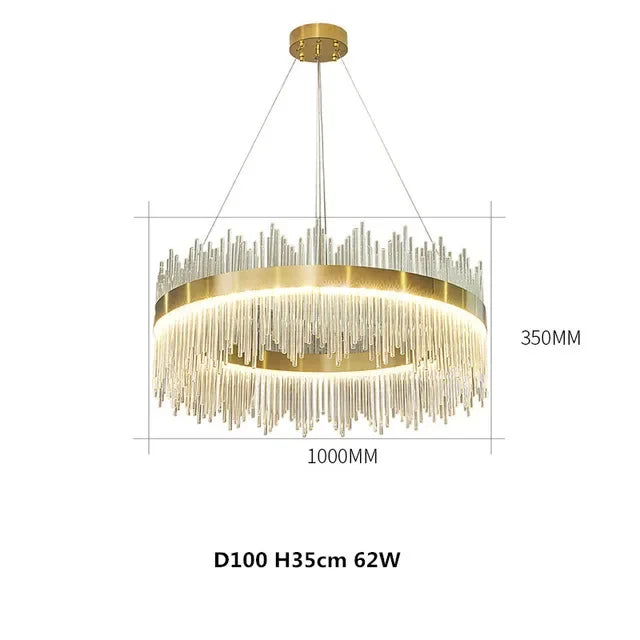 lustre suspension cristal moderne doré blanc plafonnier luxe salon chambre luminaires rond rond