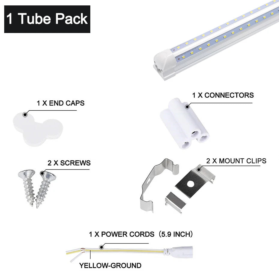 tube led blanc mat moderne éclairage intérieur cuisine garage clips montage